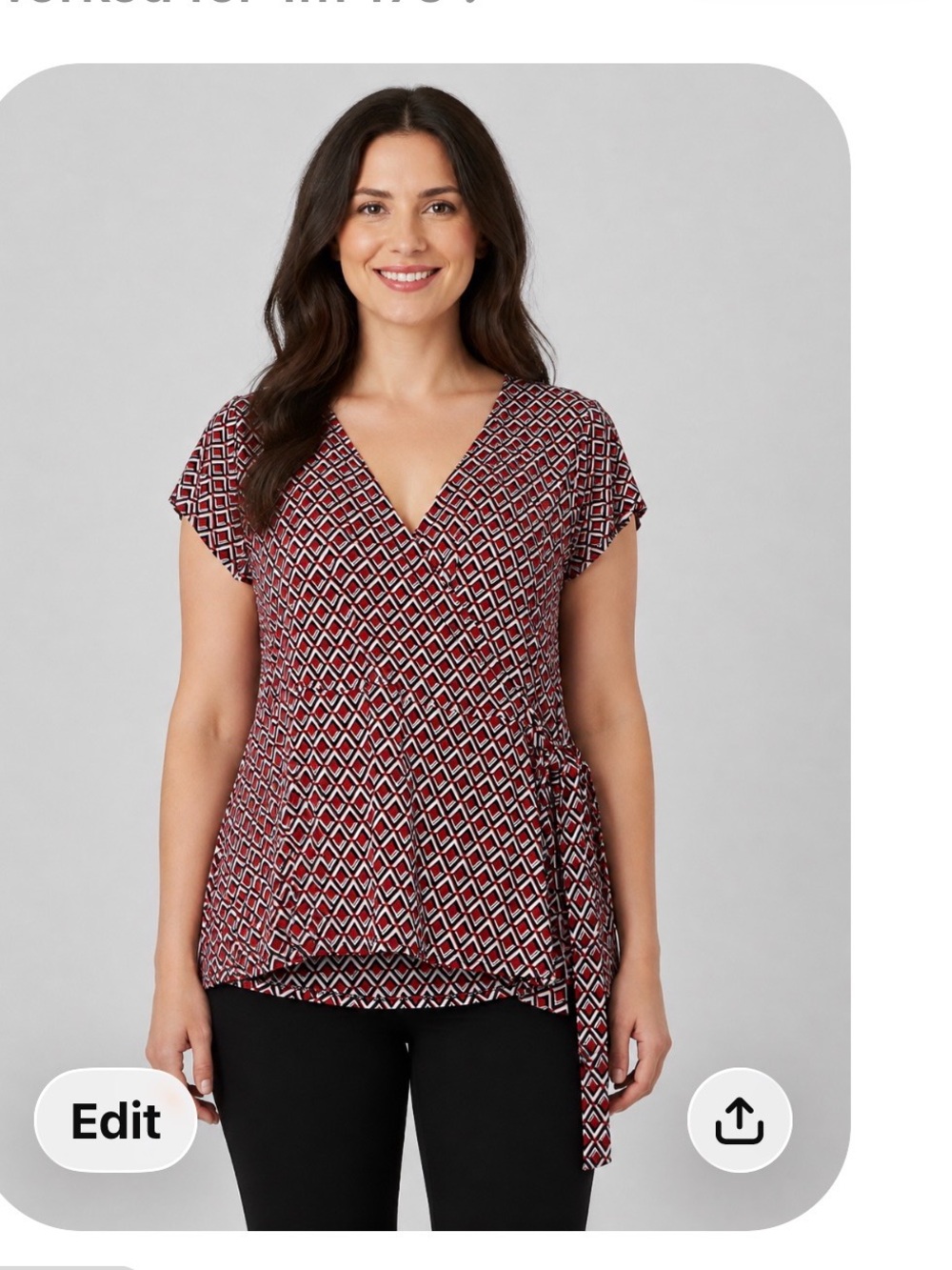 dennis basso Burgundy Geometric Wrap Tunic